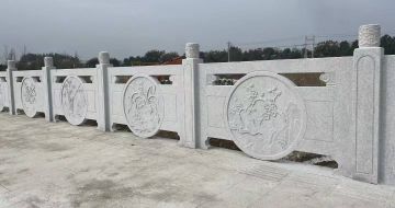 三明芝麻白河道栏杆 石材栏杆