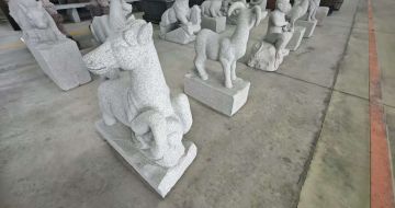 三明芝麻白雕刻 十二生肖 异形雕刻