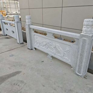 三明芝麻白河道栏杆 石材栏杆