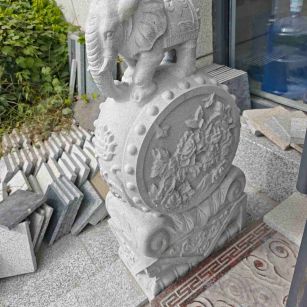 三明芝麻白抱鼓石 庭院抱鼓石