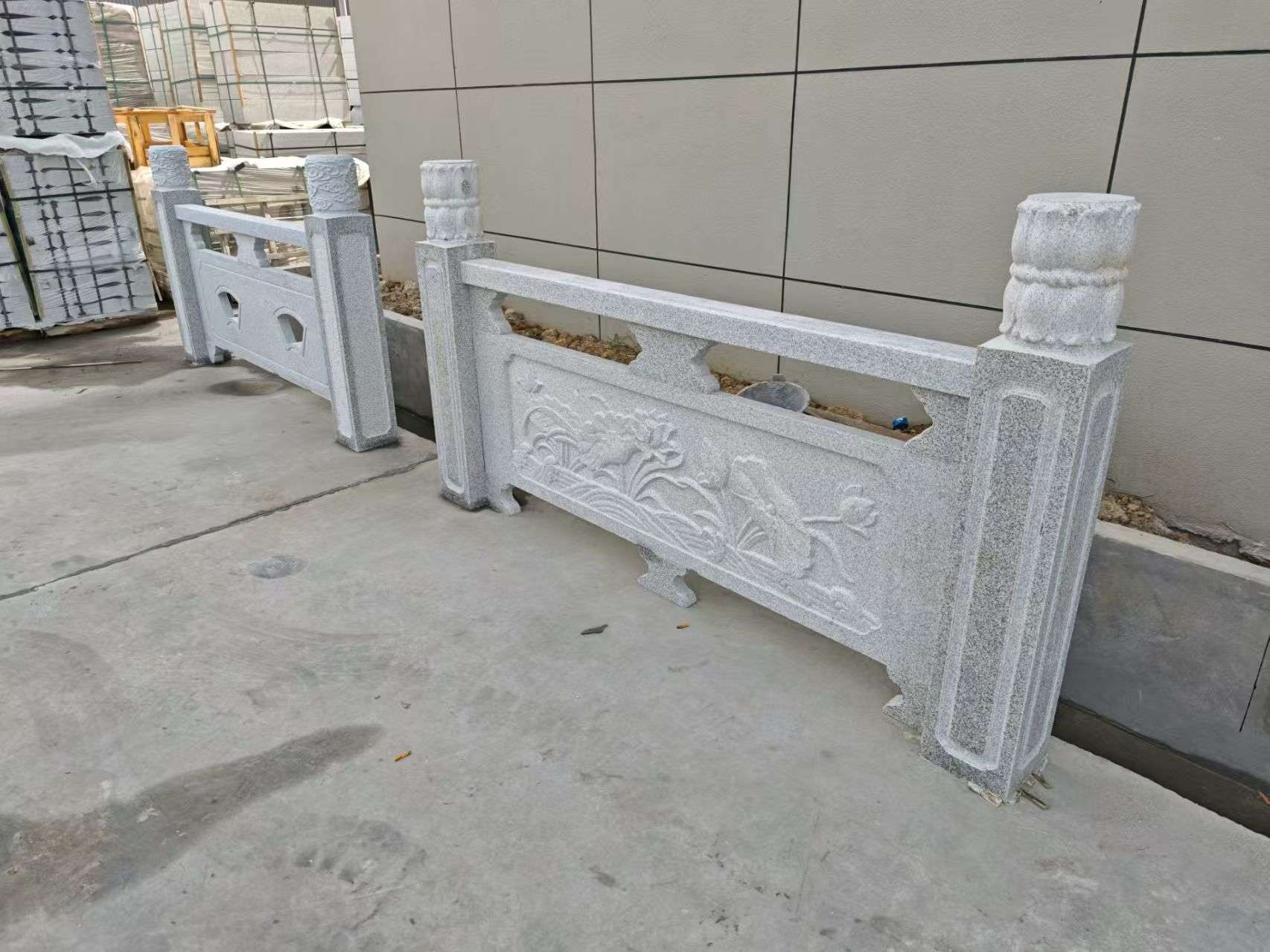 三明芝麻白河道栏杆 石材栏杆