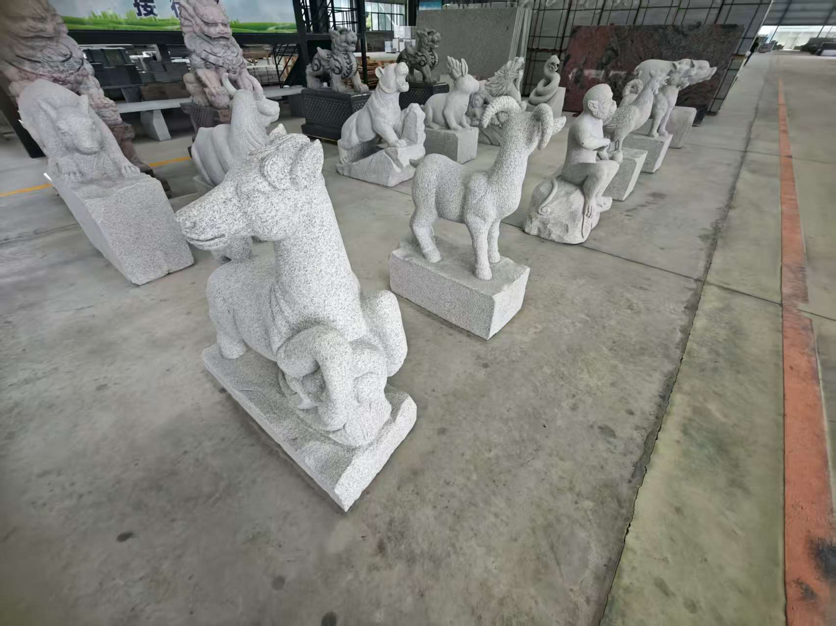 三明芝麻白雕刻 十二生肖 异形雕刻